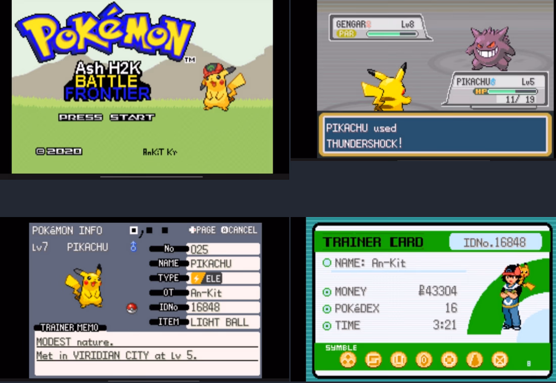Pokémon Ash H2K Battle Frontier (GBA) Gameplay Screenshot 1 - Gohan's Tips