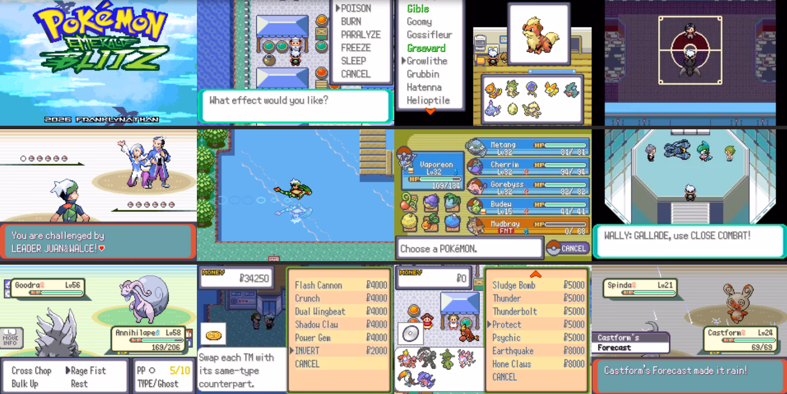 Pokémon Emerald Blitz (GBA) Gameplay Screenshot 1 - Gohan's Tips
