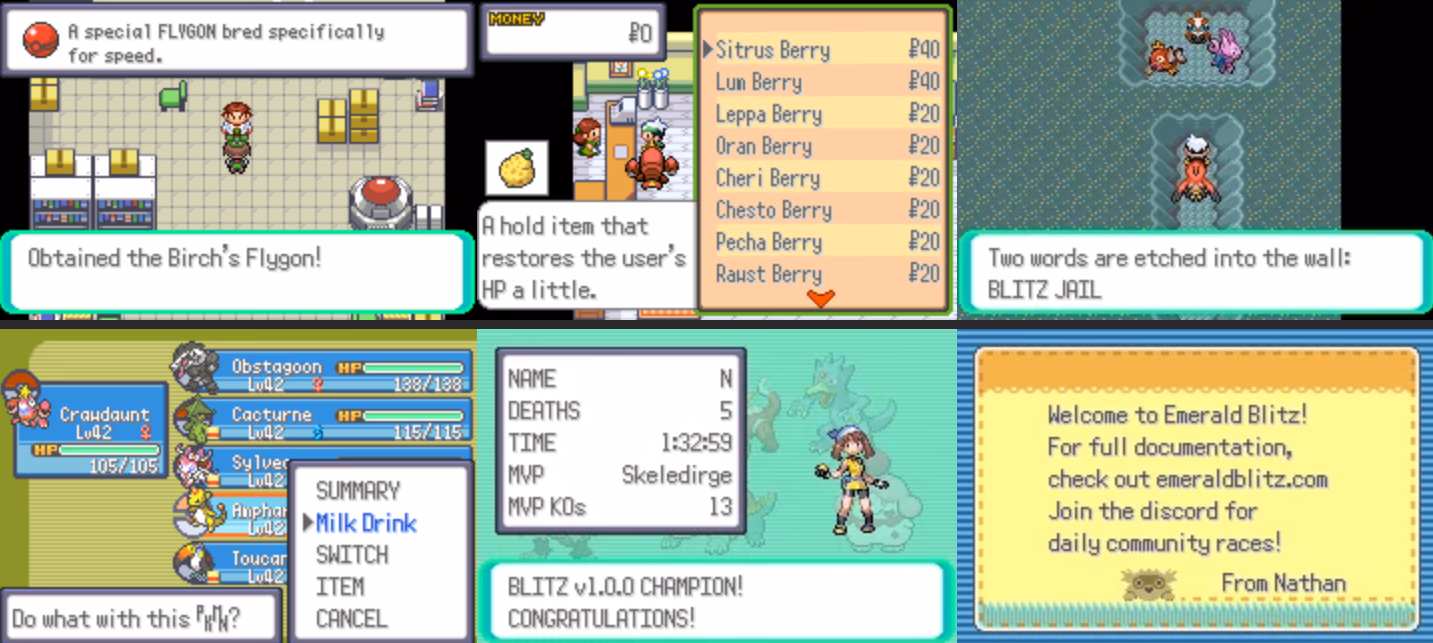 Pokémon Emerald Blitz (GBA) Gameplay Screenshot 2 - Gohan's Tips