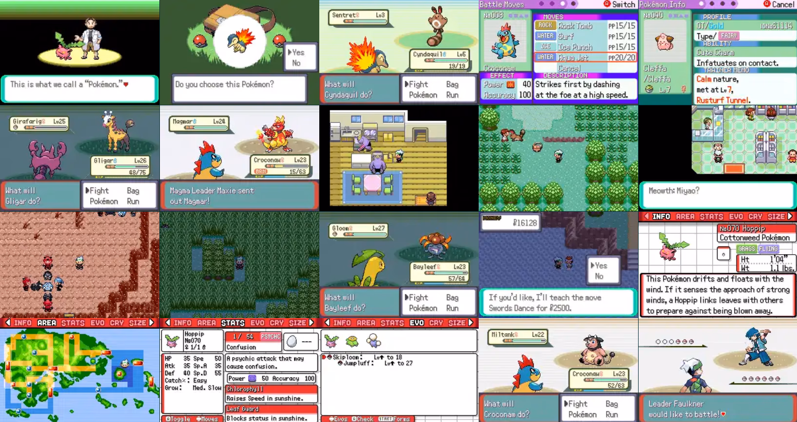 Pokémon Emerald: Johto Edition (GBA) Gameplay Screenshot 2 - Gohan's Tips