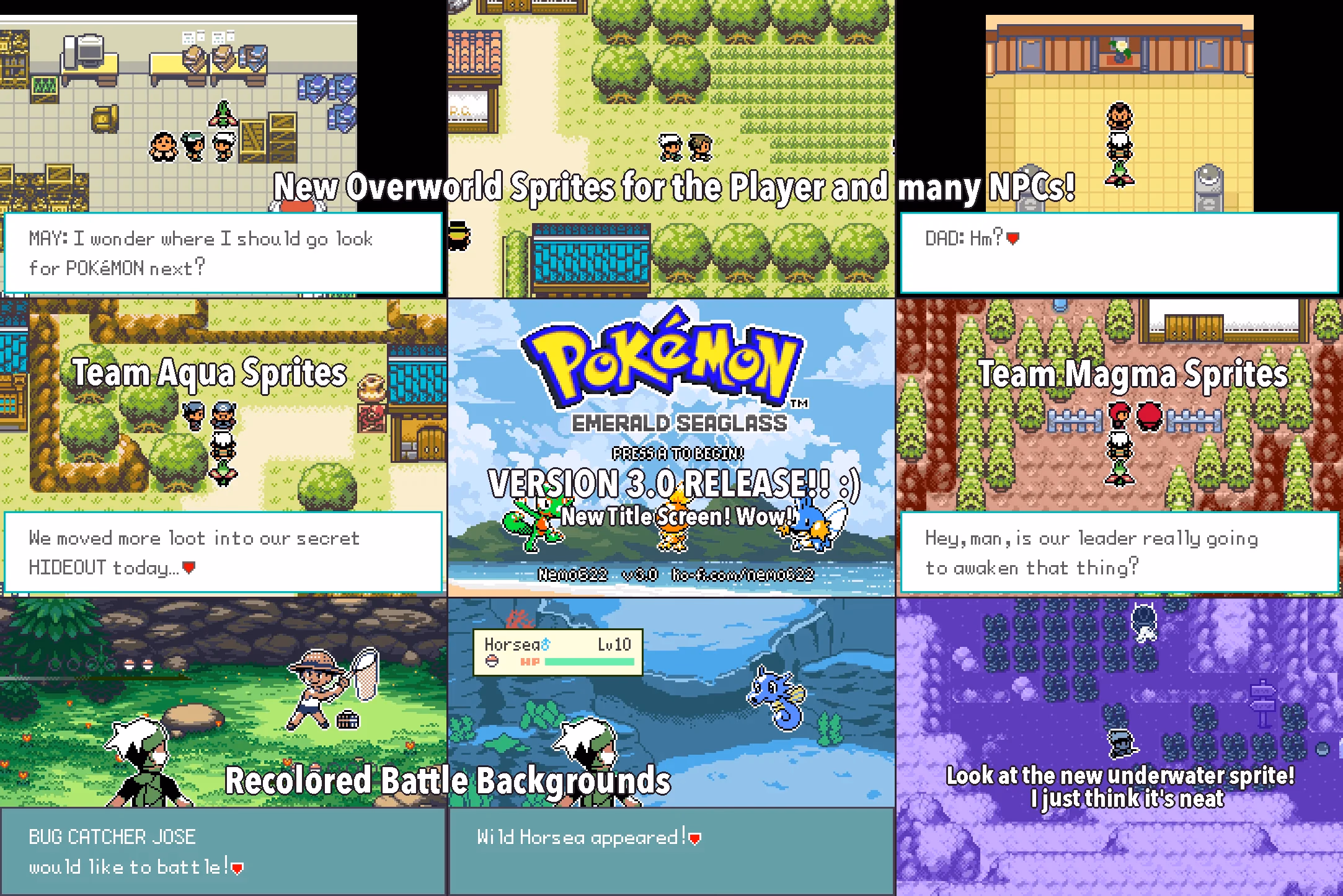 Pokémon Emerald Seaglass (GBA) Gameplay Screenshot 1 - Gohan's Tips