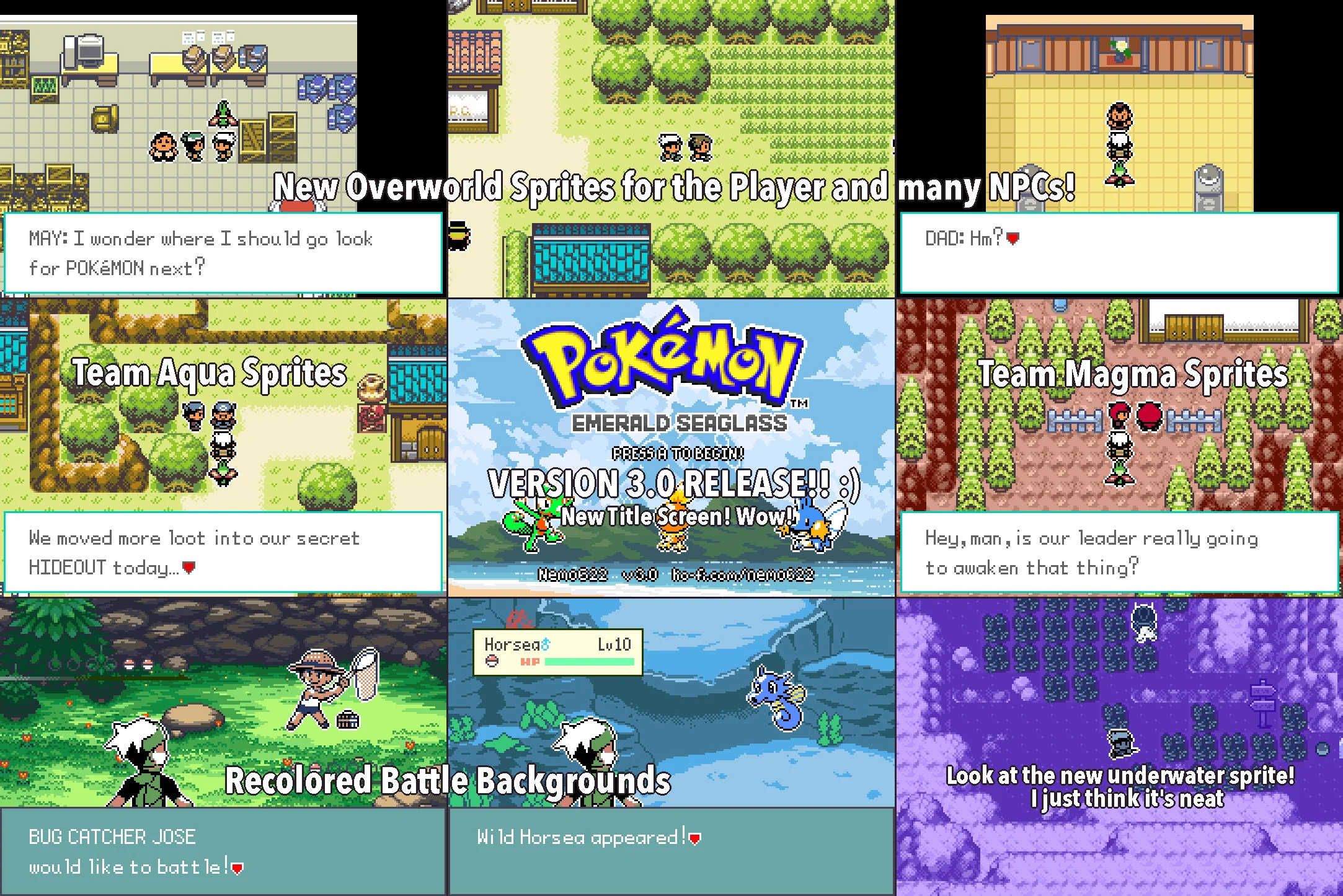 Pokémon Emerald Seaglass (GBA) Gameplay Screenshot 1 - Gohan's Tips