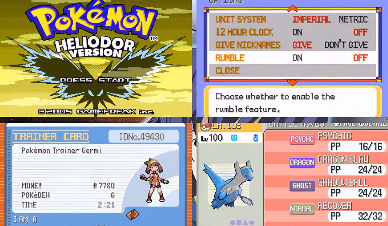 Pokémon Heliodor (GBA) Gameplay Screenshot 1 - Gohan's Tips