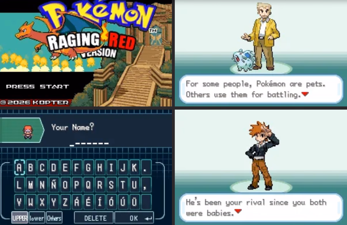 Pokémon Raging Red (GBA) Gameplay Screenshot 1 - Gohan's Tips