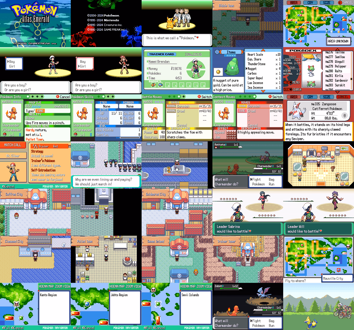 Pokemon Atlas Emerald (GBA) Gameplay Screenshot 1 - Gohan's Tips