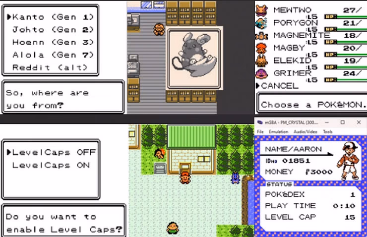 Pokémon Aaron's Low Budget Crystal (GBC) Gameplay Screenshot 1 - Gohan's Tips