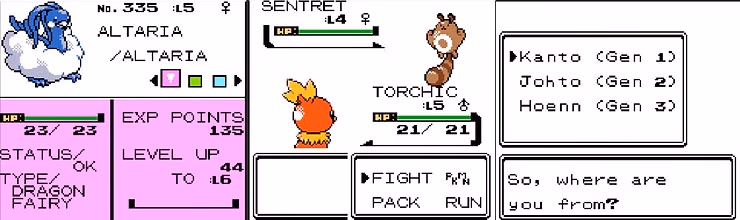 Pokémon Aaron's Low Budget Crystal (GBC) Gameplay Screenshot 2 - Gohan's Tips