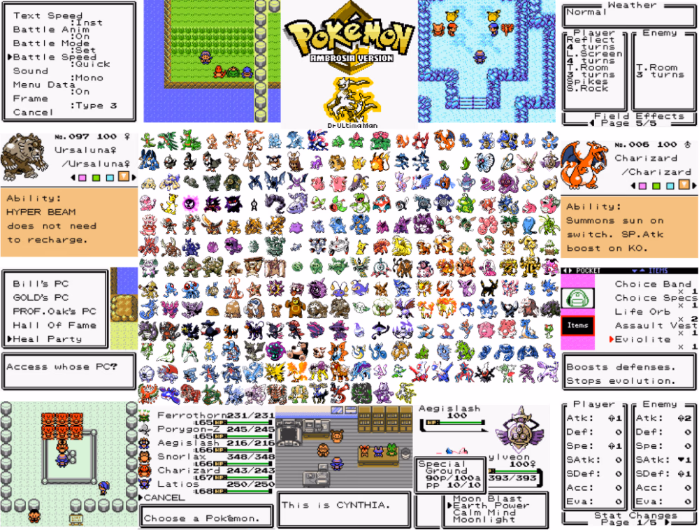 Pokémon Ambrosia (GBC) Gameplay Screenshot 1 - Gohan's Tips