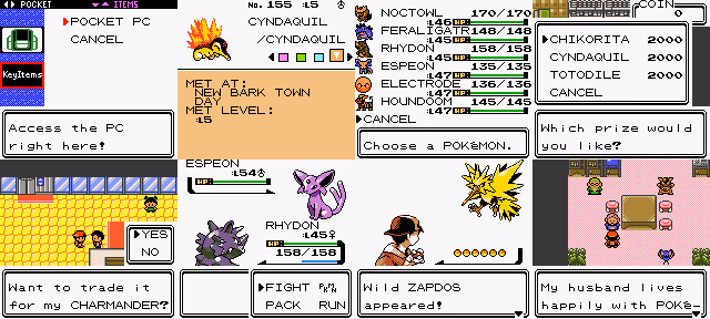Pokémon Deluxe Crystal (GBC) Gameplay Screenshot 1 - Gohan's Tips
