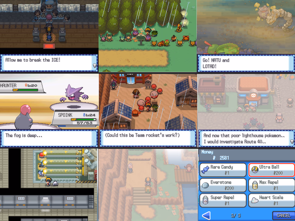 Pokémon Glitter Gold (NDS) Gameplay Screenshot 1 - Gohan's Tips