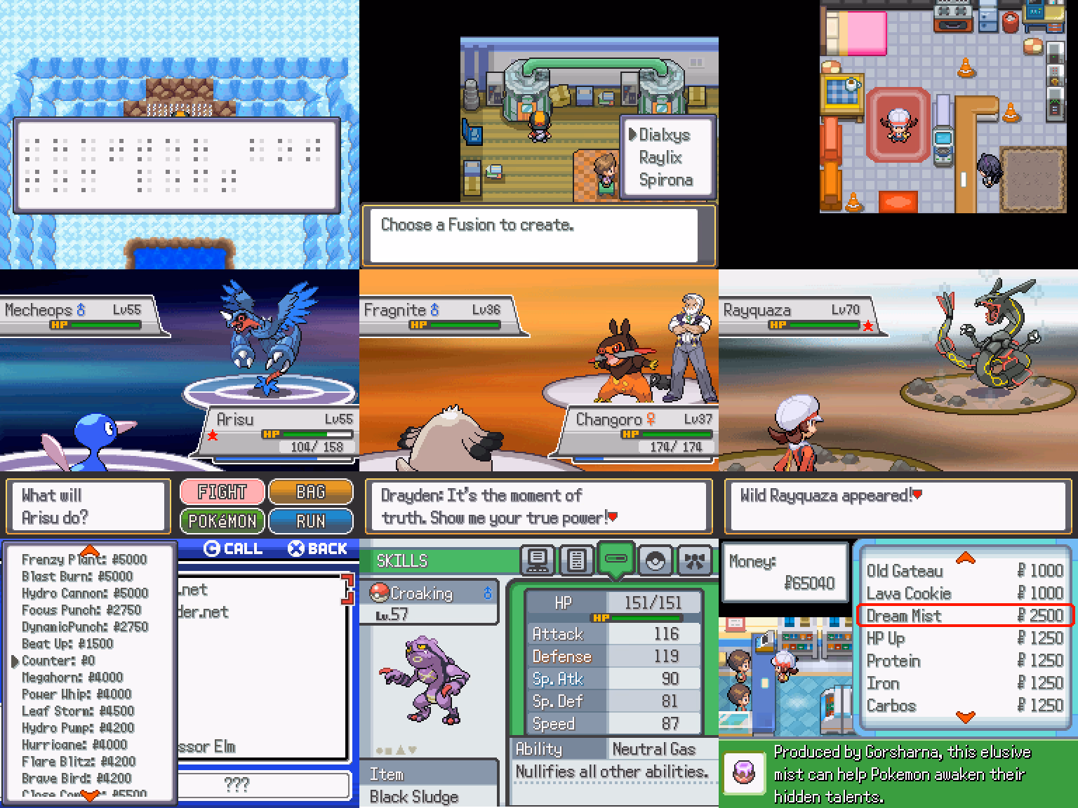 Pokémon Fusion Generation II (RPGXP) Gameplay Screenshot 2 - Gohan's Tips