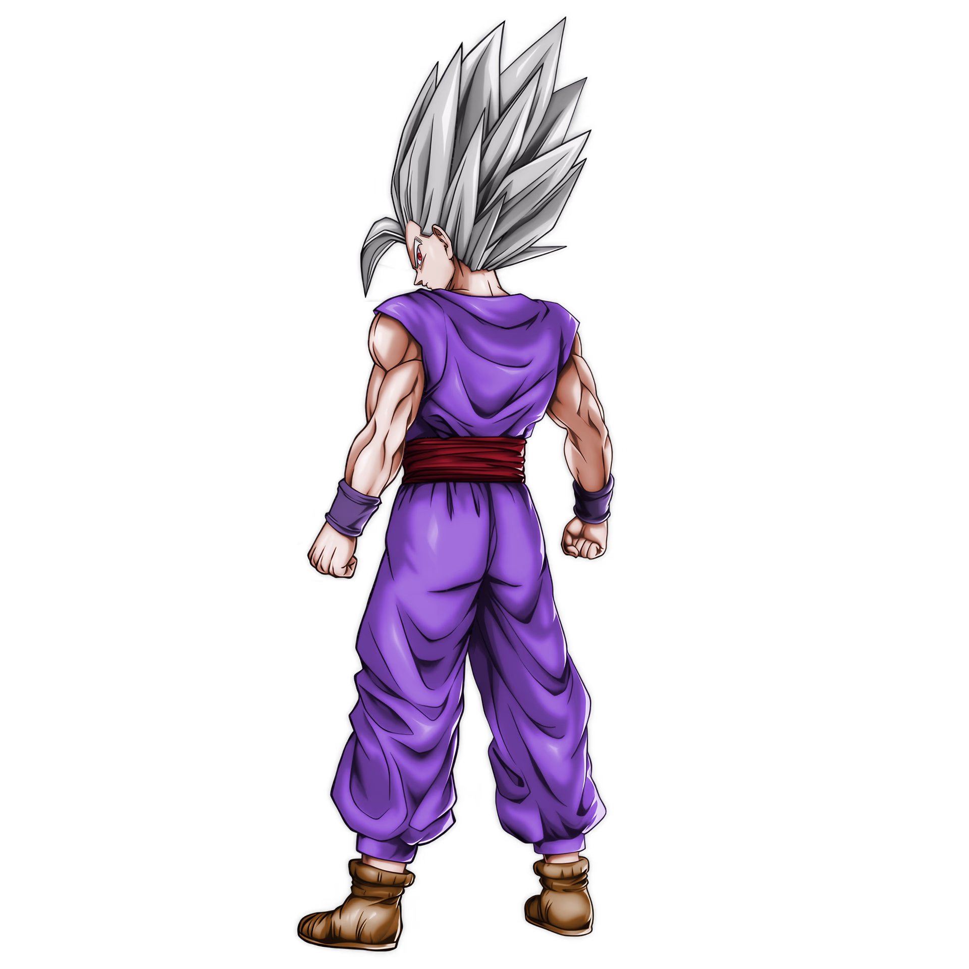 Character with white hair from the back